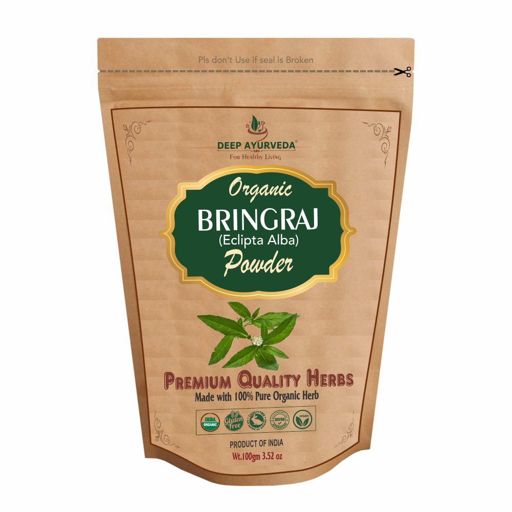 Organic Bhringraj Powder (Eclipta Alba) | 100 gm - Deep Ayurveda