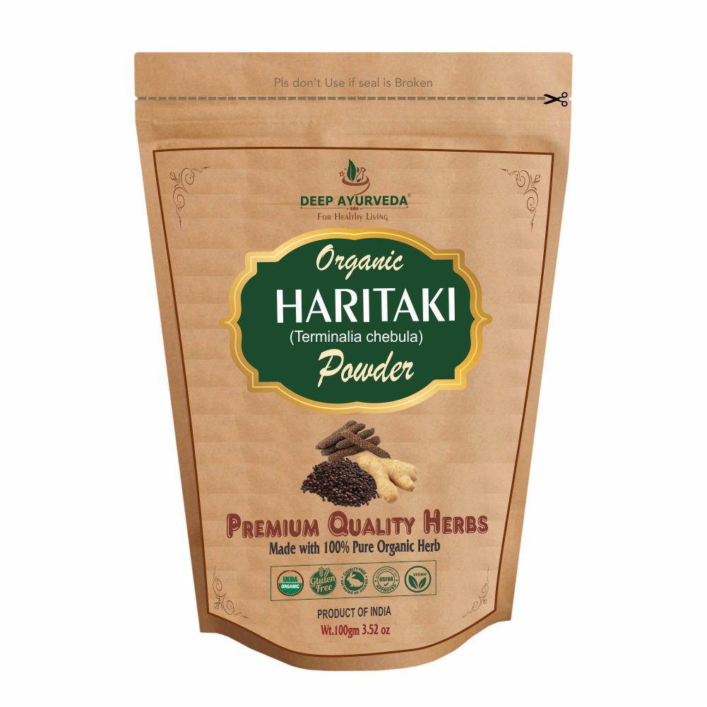 Organic Haritaki Powder (Terminalia chebula) | 100 gm - Deep Ayurveda