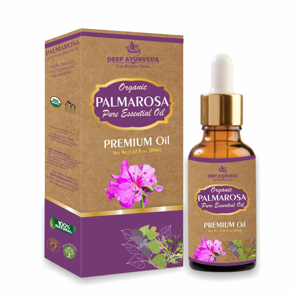 Palmarosa Pure Essential Oil (Cympopogon martini) | 20 ml - Deep Ayurveda